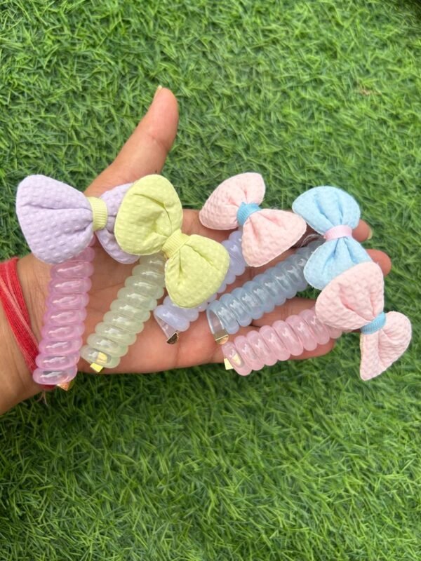 Pastel Bow Spring Hairties