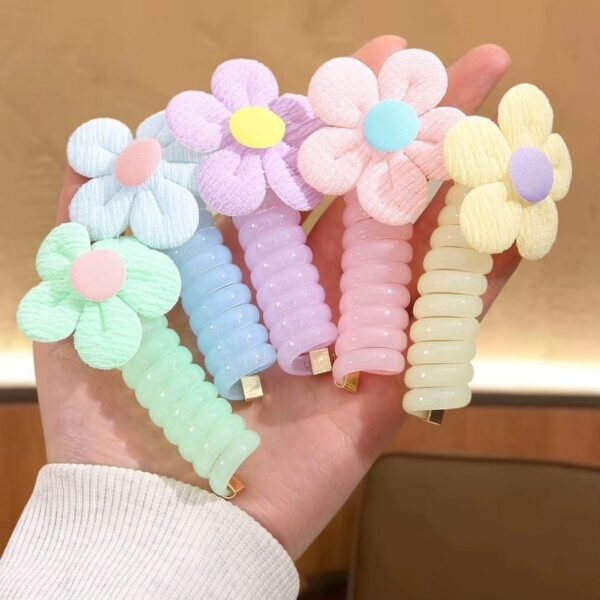 Pastel Flower Spiral Hairties