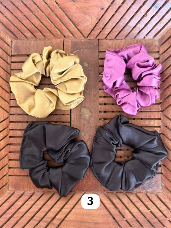 Satin Scrunchies Combo (Set of 4) - Image 3