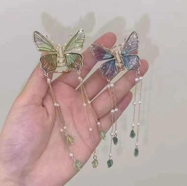 Butterfly Hair Claws with Tassels (3.5 cm)