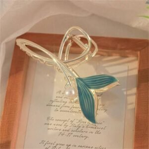 Mermaid Tail Pearl Metal Hair Claws