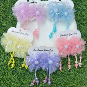 Glittery Round Hair Bows pai