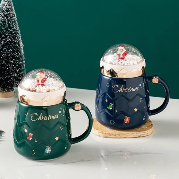 Christmas Ceramic Mugs with Lid (500 ml) - Image 10