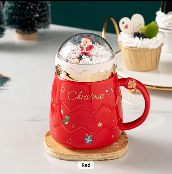 Christmas Ceramic Mugs with Lid (500 ml) - Image 4