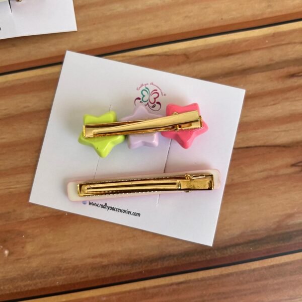 Korean Gloss finish Hair Clips Combo Card - Image 2