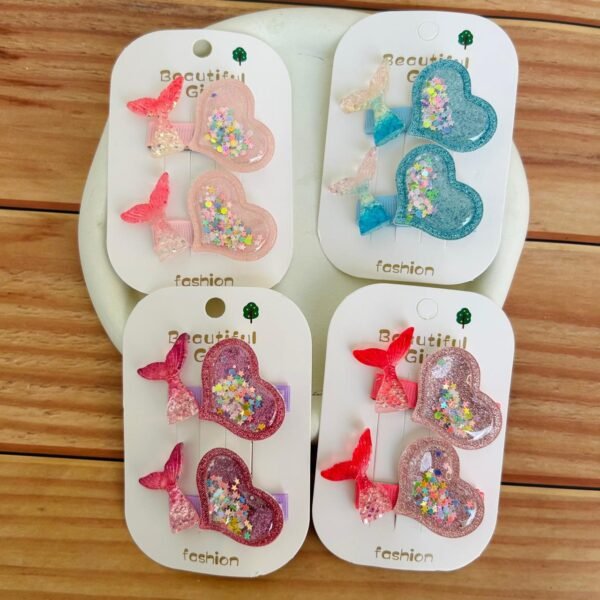 Glitter Mermaid Hair Clips Card