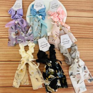 Satin Floral Tail Scrunchy