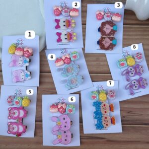 Cute Cartoon Hair Clips Card