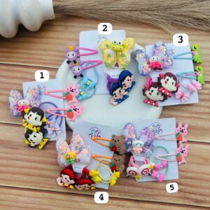 Cute Cartoon Hair Clips Combo Card