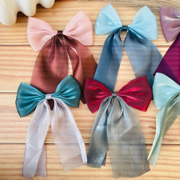 Dual tone Shimmer Hair Bow - Image 2