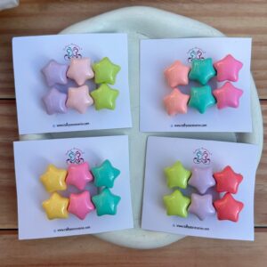 Colorful Star Hair Clips combo card
