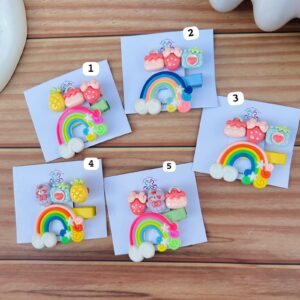 Rainbow Hair Clips Combo Card