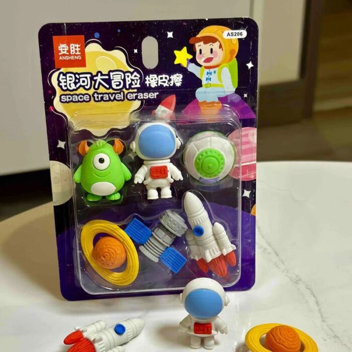 Space theme Erasers Pack 3