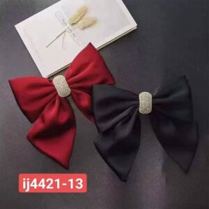 Embellished Satin Barrette Bow Clip