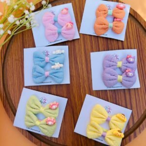 Cartoon Charms Bow Clip Pair