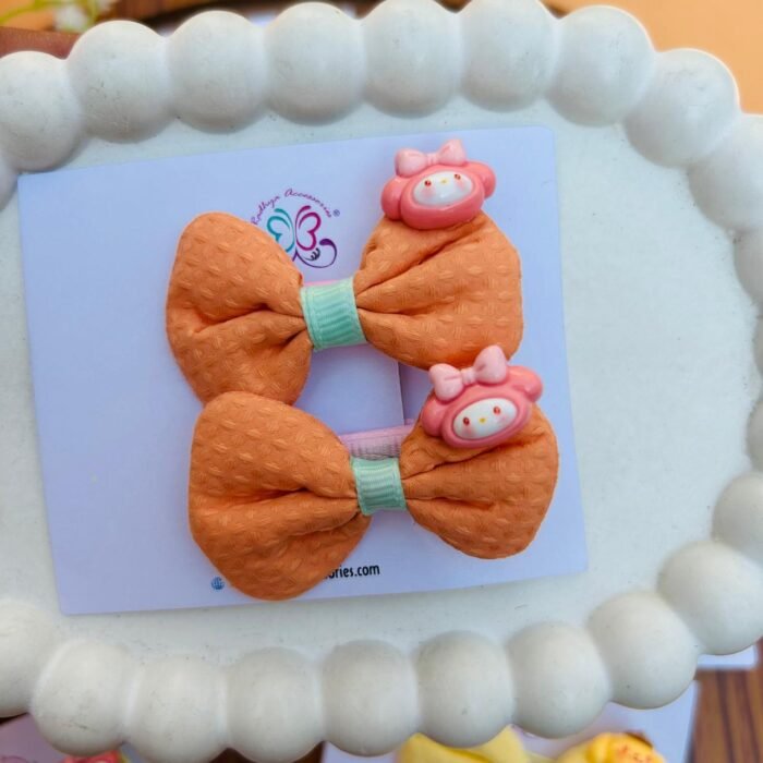 Cartoon Charms Bow Clip Pair1