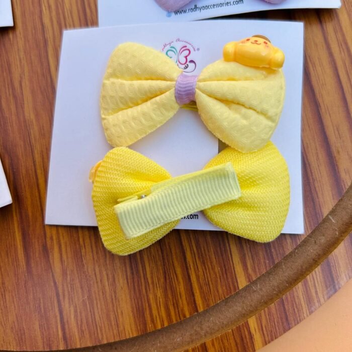 Cartoon Charms Bow Clip Pair2