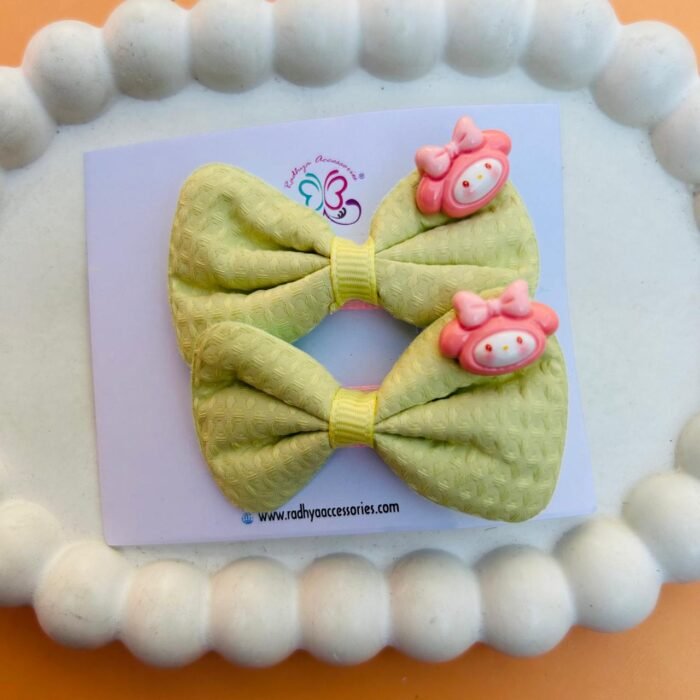 Cartoon Charms Bow Clip Pair4