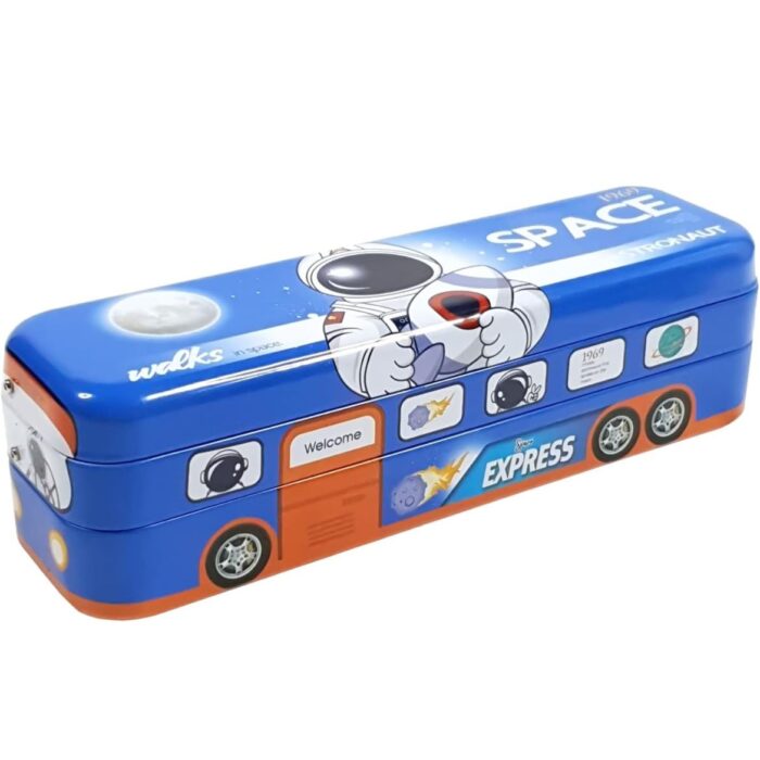 Character theme metal Bus Pencil Box