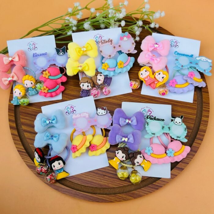 Kids Hair Clips ties Combo Card