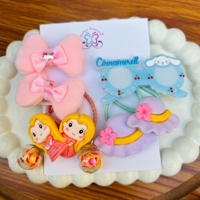 Kids Hair Clips ties Combo Card4