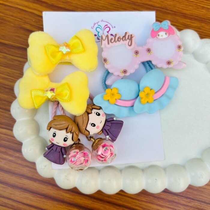 Kids Hair Clips ties Combo Card5
