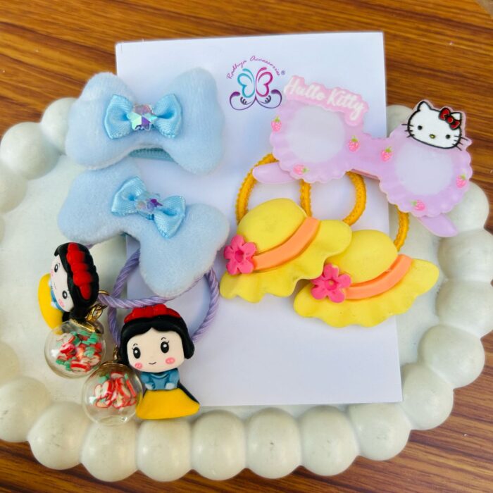 Kids Hair Clips ties Combo Card6