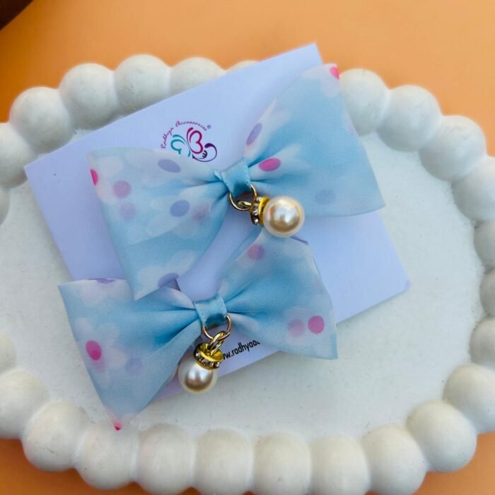 Pearl Bow Clip Pair2
