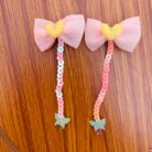 Sequin Tassel Heart Bow Clip Pair3