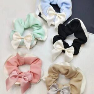 Satin Bow Soft Large Scrunchies