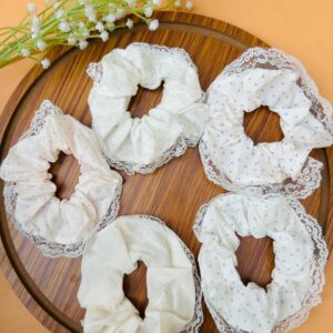 Polka dot Lace Large Scrunchies