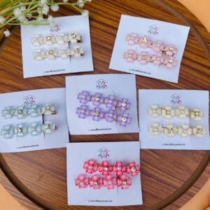 Flower Hair Clips Pair