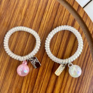 Holographic Round pearl Mermaid Spiral Hairties
