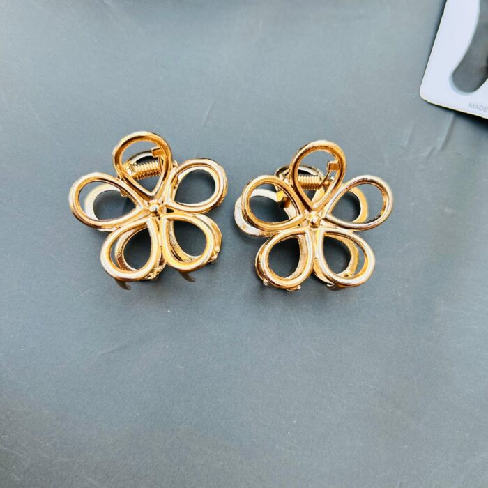 Golden Metal Flower Hair Claw4