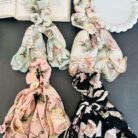 Ruffled Floral Tail Scrunchies