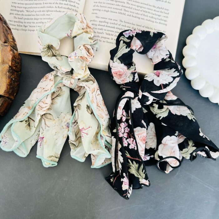 Ruffled Floral Tail Scrunchies2