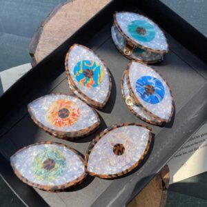 Evil Eye Marble finish Metal Hair Claws