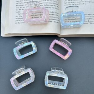 Holographic Marble print Rectangle Hair Claws