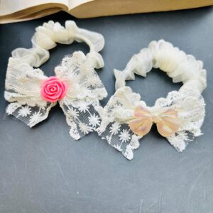 Lace Flower Bow Scrunchies