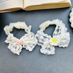 Lace Flower Bow Scrunchies