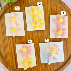 Velvet Flower Hair Clip Pair