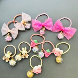 Cute Cartoon & Bow Hairties Pair
