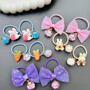 Cute Cartoon & Bow Hairties Pair