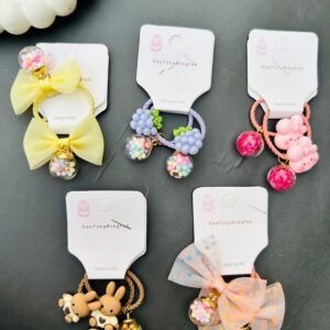 Cute Cartoon & Bow Hairties Pair