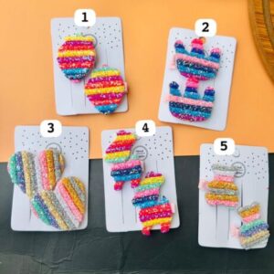 Big Crinkle Hair Clip Pair