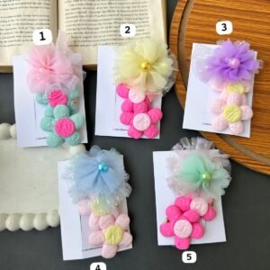 Fluffy Bloom Hair Clips Card