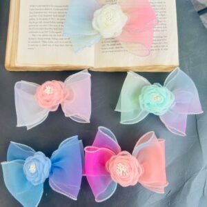 Fairy Rose Hair Bow Clip