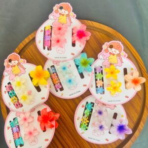 Flower Hair Accessories Combo Card