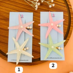 Starfish Hairclips Combo Card