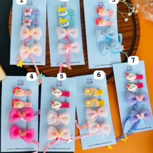 Cartoon bow Clips Combo Set